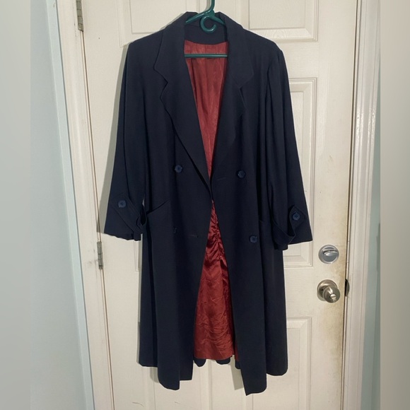 Double breasted Navy wool coat - Picture 2 of 12